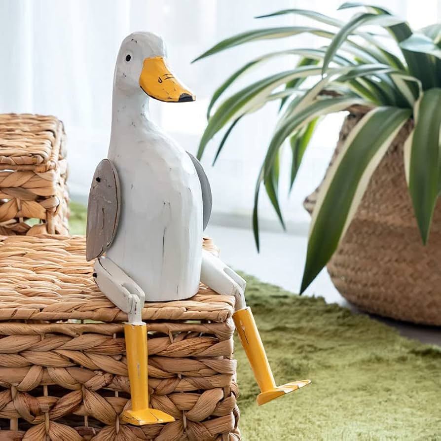 【美品】トリ　カモ　木彫　オブジェ　置物　インテリア　工芸品　美術品　A1026 美品】トリ カモ 木彫 オブジェ 置物 インテリア 工芸品 美術品